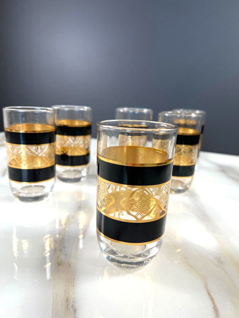 TREND HOME BLACK ORIENT Set de 12 verres gold