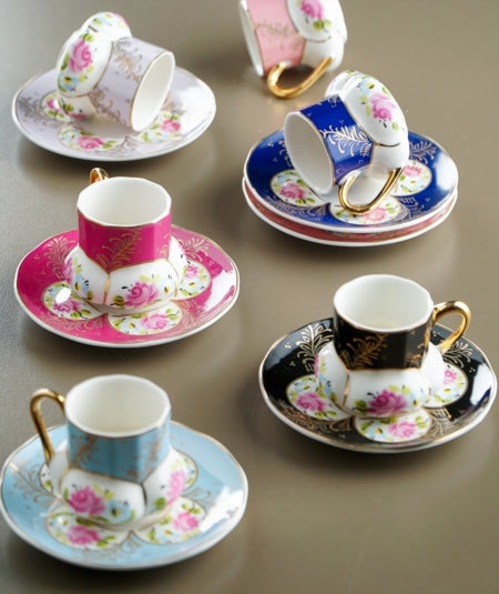 ACAR Set de 6 tasses à café en porcelaine - Bella Home