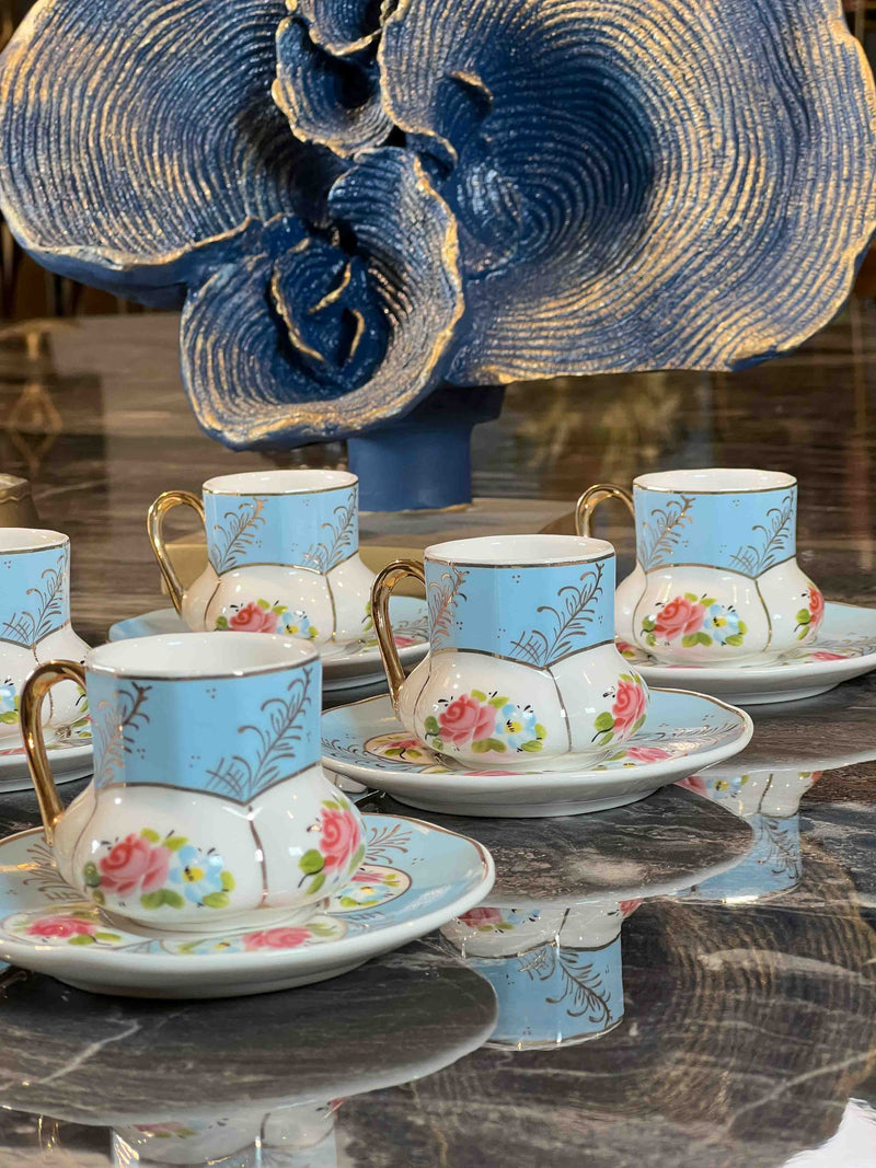 ACAR Set de 6 tasses à café en porcelaine