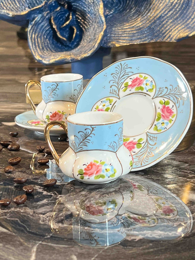 ACAR Set de 6 tasses à café en porcelaine