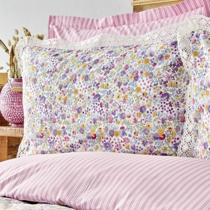 KARACA HOME SARAH ANDERSON BLOOMY Parure de lit 2 personnes Lilas - Bella Home