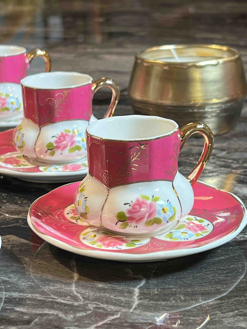 ACAR Set de 6 tasses à café en porcelaine