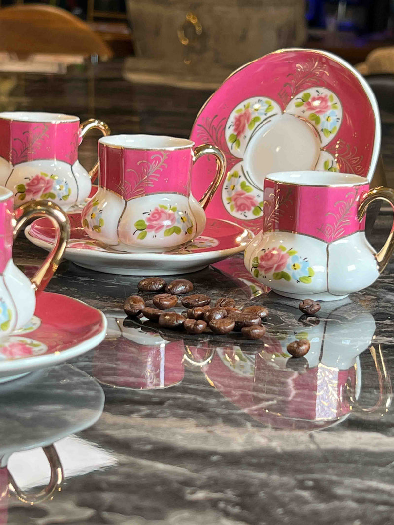 ACAR Set de 6 tasses à café en porcelaine