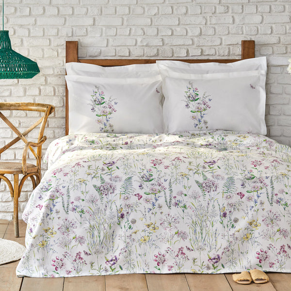 KARACA HOME SARAH ANDERSON ELIZIA  Set de couvre-lit avec housse de coussin lilas KARACA HOME SARAH ANDERSON ELIZIA  Lila pamuk çift kişilik pike yastık set KARACA HOME SARAH ANDERSON ELIZIA  Fliederfarbenes Baumwoll-Doppelpiqué-Kissenset