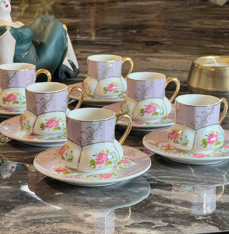 ACAR Set de 6 tasses à café en porcelaine