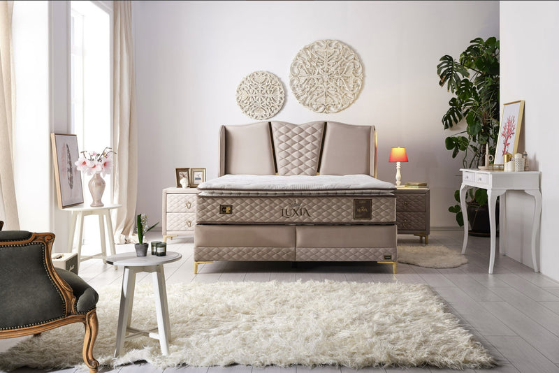 BAMBI LUXIA Lit coffre, Tête de lit et Matelas Durabilité et Confort Tout-en-un