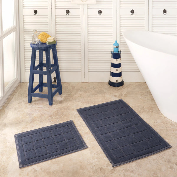 KARACA HOME Kelly Quatre Set de tapis de bain indigo 2 pièces - Bella Home