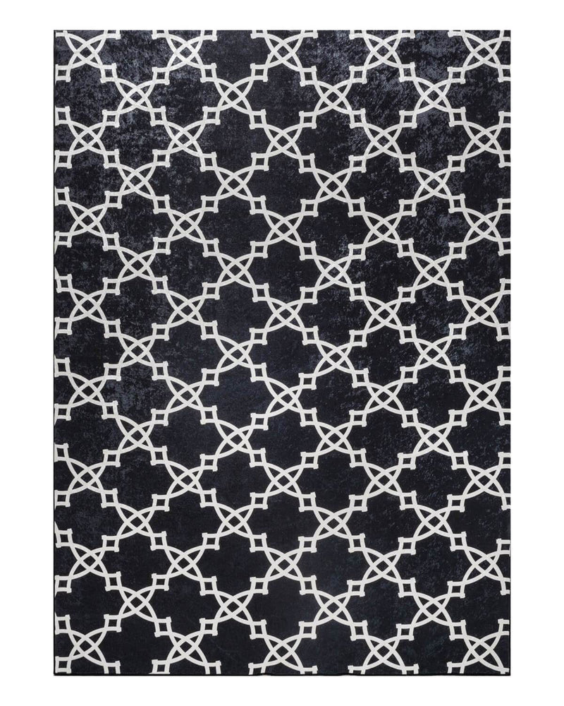 BELLA TAPIS ZINCIR Noir et Blanc Tapis lavable antidérapant et antibactérien- Bella-Home: art de la table, verrerie, trousseau de mariée, décoration